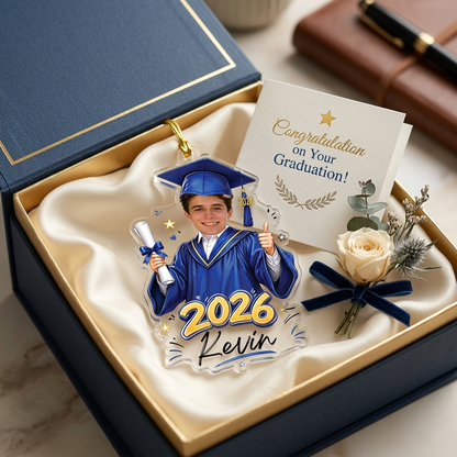 Personalized Graduation Name Year and Photo Acrylic Ornament