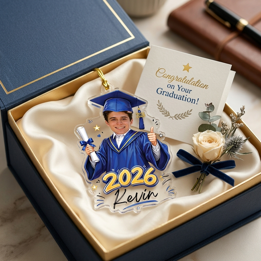 Personalized Graduation Name Year and Photo Acrylic Ornament