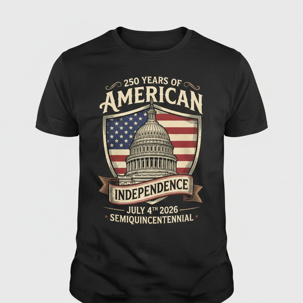 250 Years of America T-Shirt – Independence Day 2026 Semiquincentennial Patriotic Shirt
