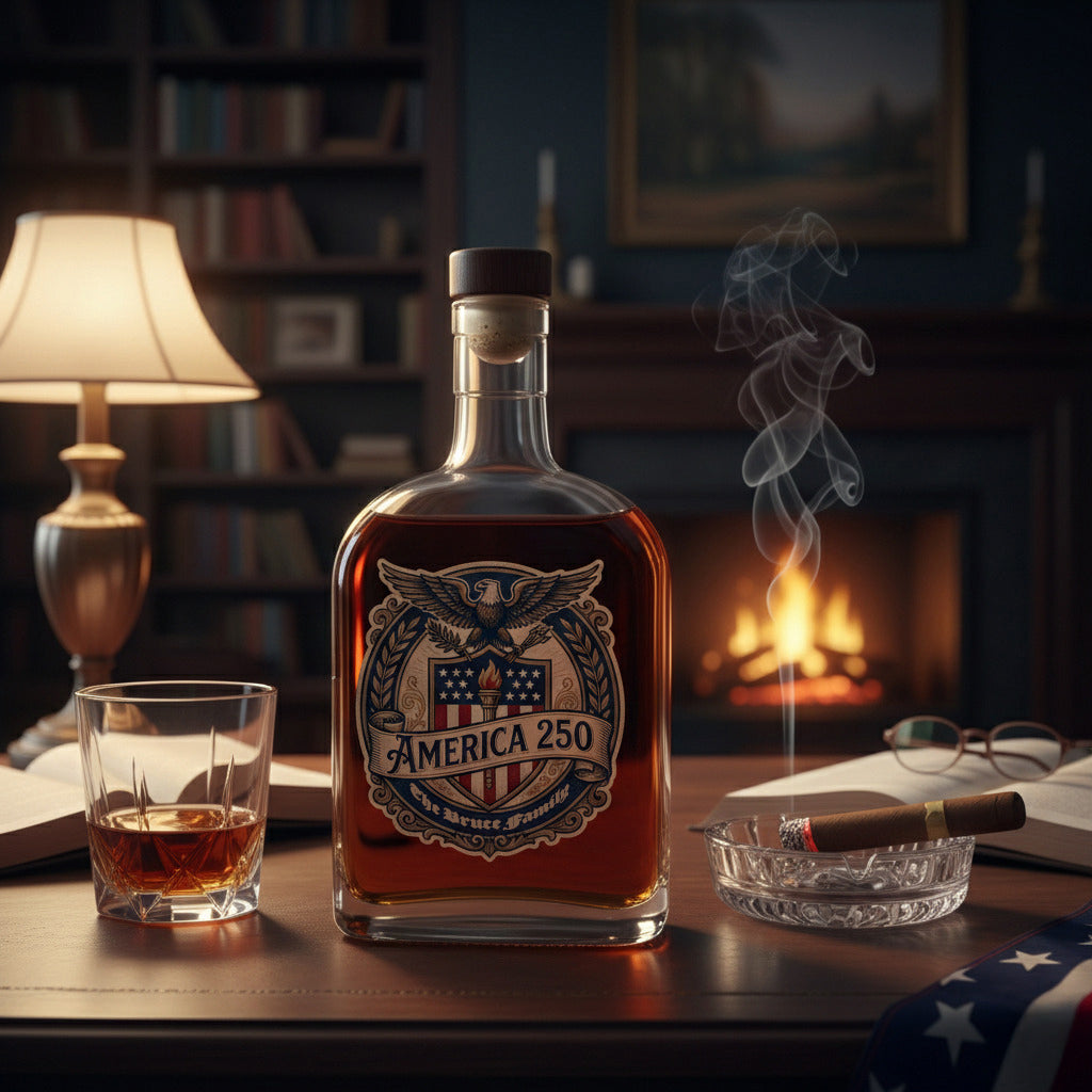 1776 America Patriotic Independence Day Whiskey Bottle