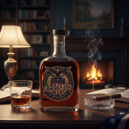 1776 America Patriotic Independence Day Whiskey Bottle