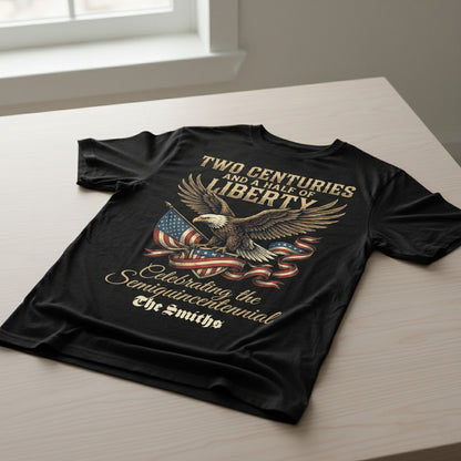 250 Years Of Freedom USA Eagle Shirt Two Centuries And A Half Of Liberty Patriotic Back Tee