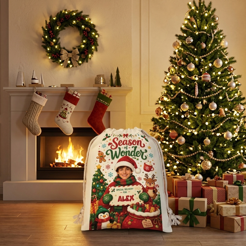 Personalized Season of Wonder Christmas Sack with Custom Name