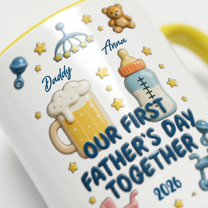 Personalized Father Accent Mug – First Father’s Day Custom Coffee Mug