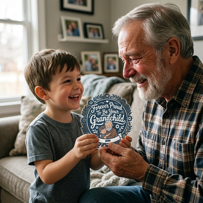 Personalized Forever Proud To Be Your Grandchild Acrylic Plaque - Custom Photo Gift