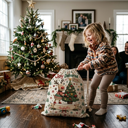 Personalized Joy Delivered Christmas Sack with Custom Name