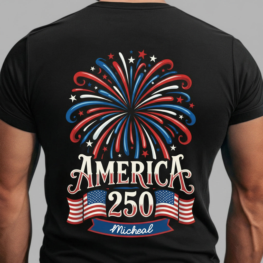 America 250 Firework Back Shirt