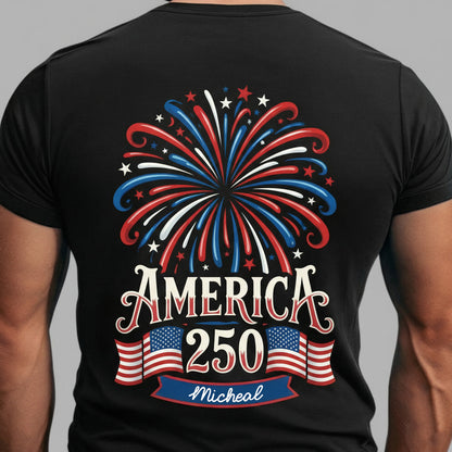 America 250 Firework Back Shirt