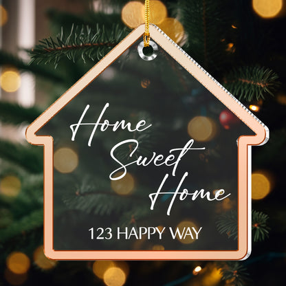 Home Sweet Home Personalized Acrylic and Mirrored Ornament