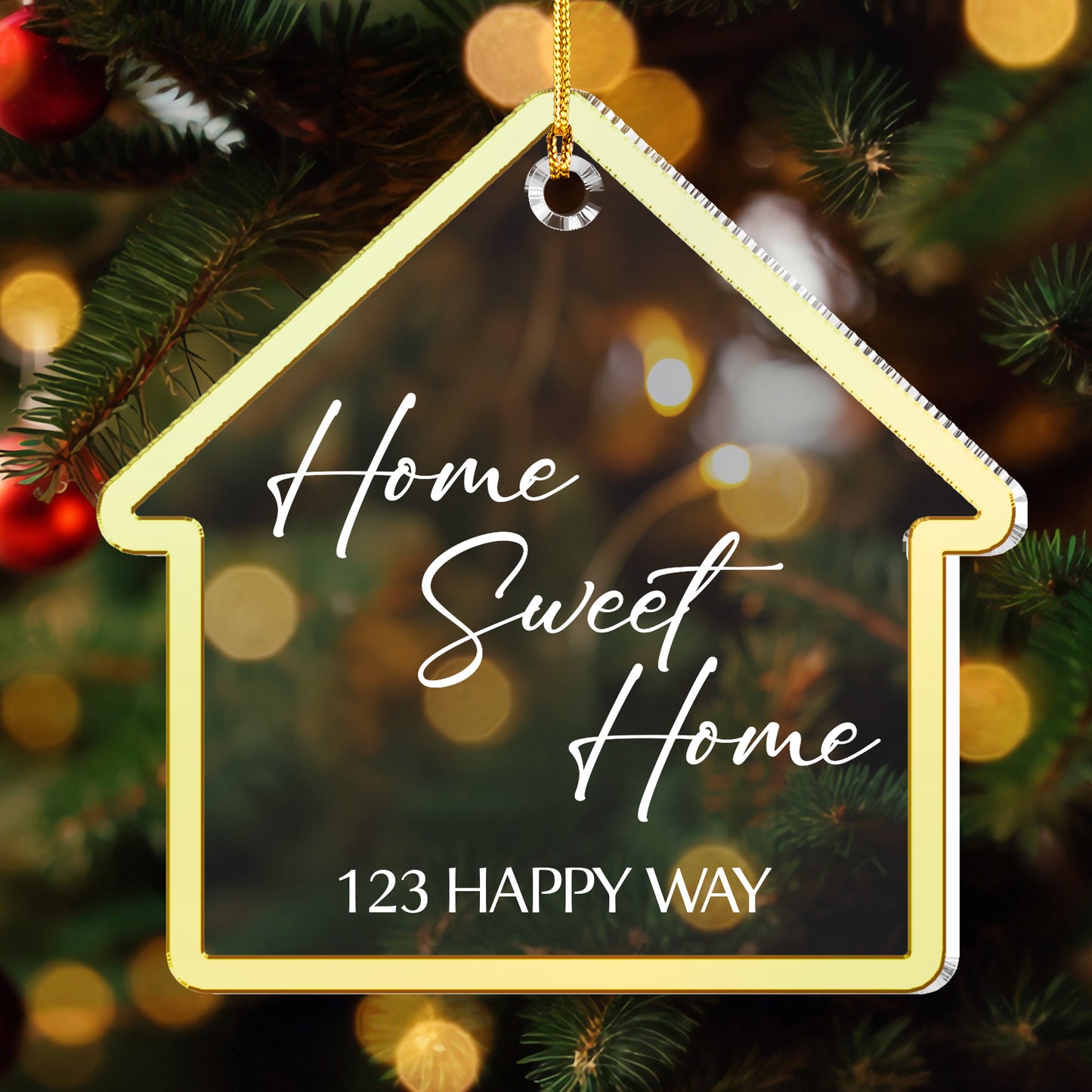 Home Sweet Home Personalized Acrylic and Mirrored Ornament