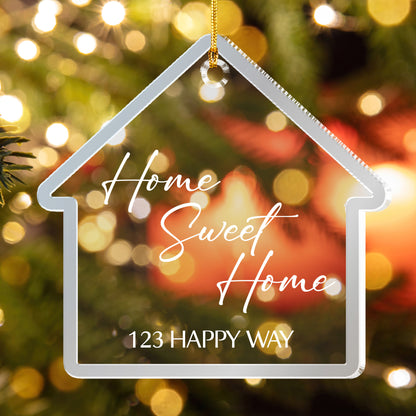 Home Sweet Home Personalized Acrylic and Mirrored Ornament