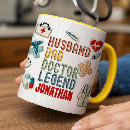 Personalized Doctor Dad Mug – Husband Dad Doctor Legend Custom Name Coffee Mug