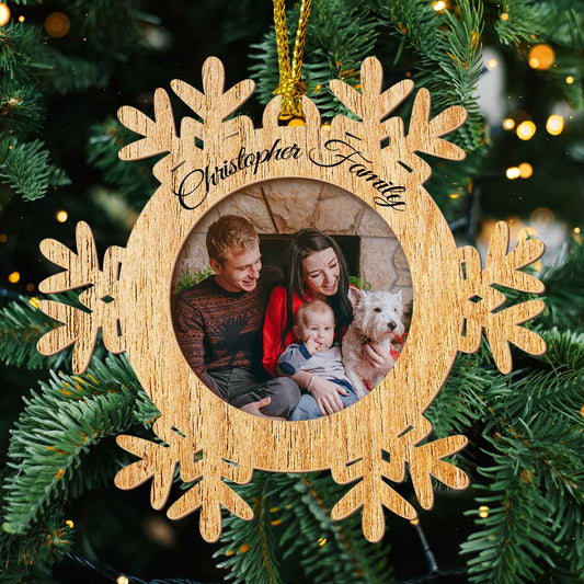 Personalized Wooden 2-Layer Christmas Ornament With Photo – Custom Family Keepsake Holiday Decoration