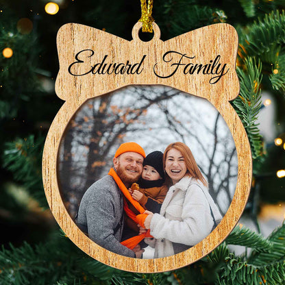 Personalized Wooden 2-Layer Christmas Ornament With Photo – Custom Family Keepsake Holiday Decoration