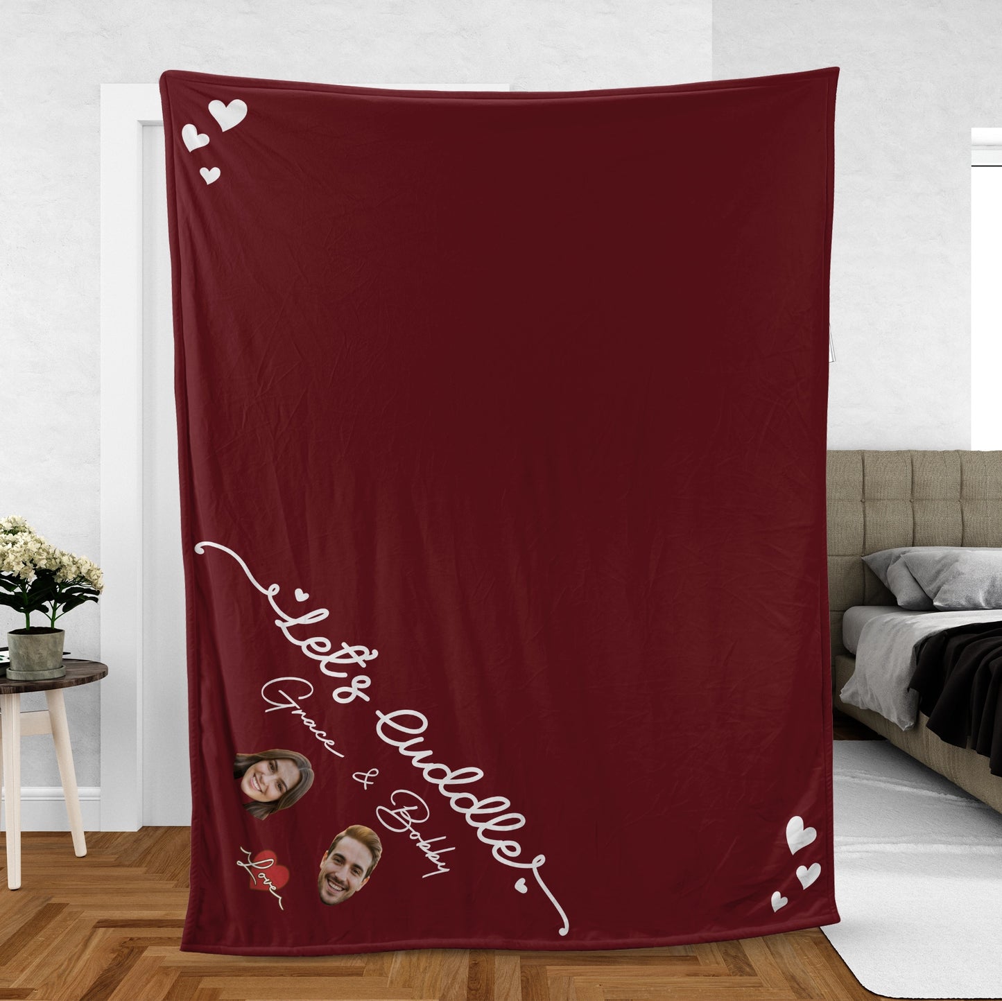 Let’s Cuddle – Cozy Love Gift for Couples – Personalized Photo Blanket