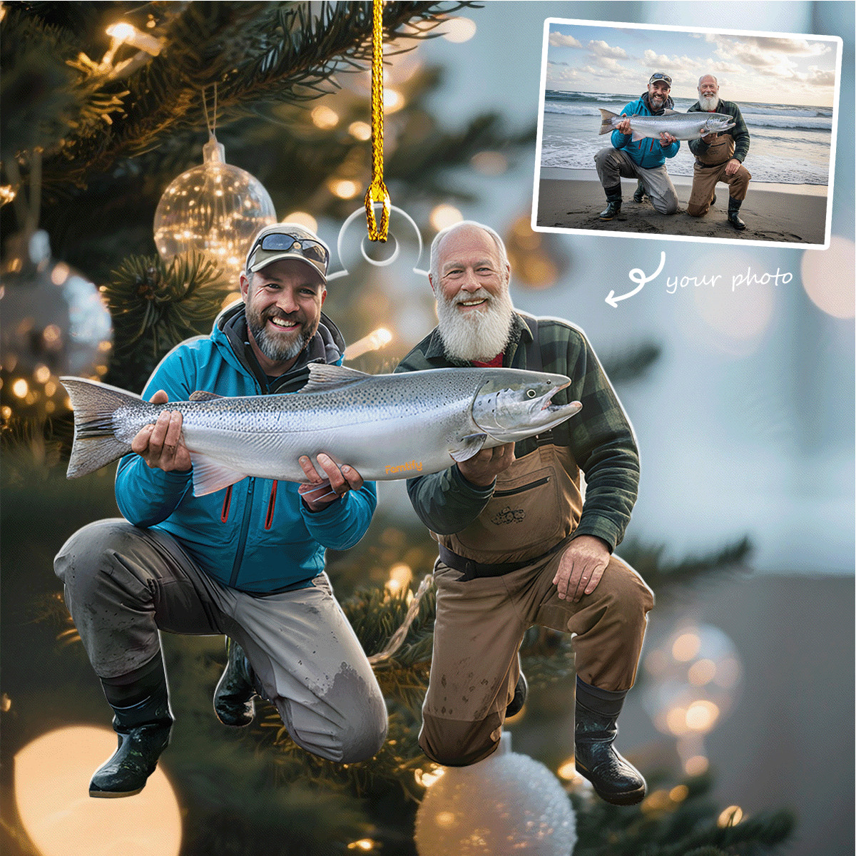 Love Fishing – Personalized Photo Acrylic Ornament