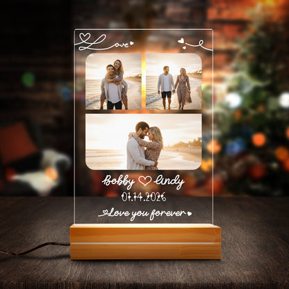 Love You Forever – Timeless Love Gift for Couples – Personalized Couple Photo Night Light