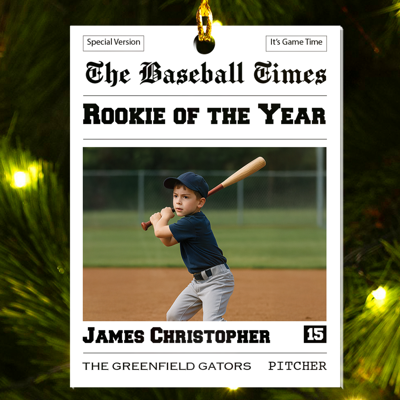 Personalized Christmas Custom Acrylic Ornament for Baseball Fans