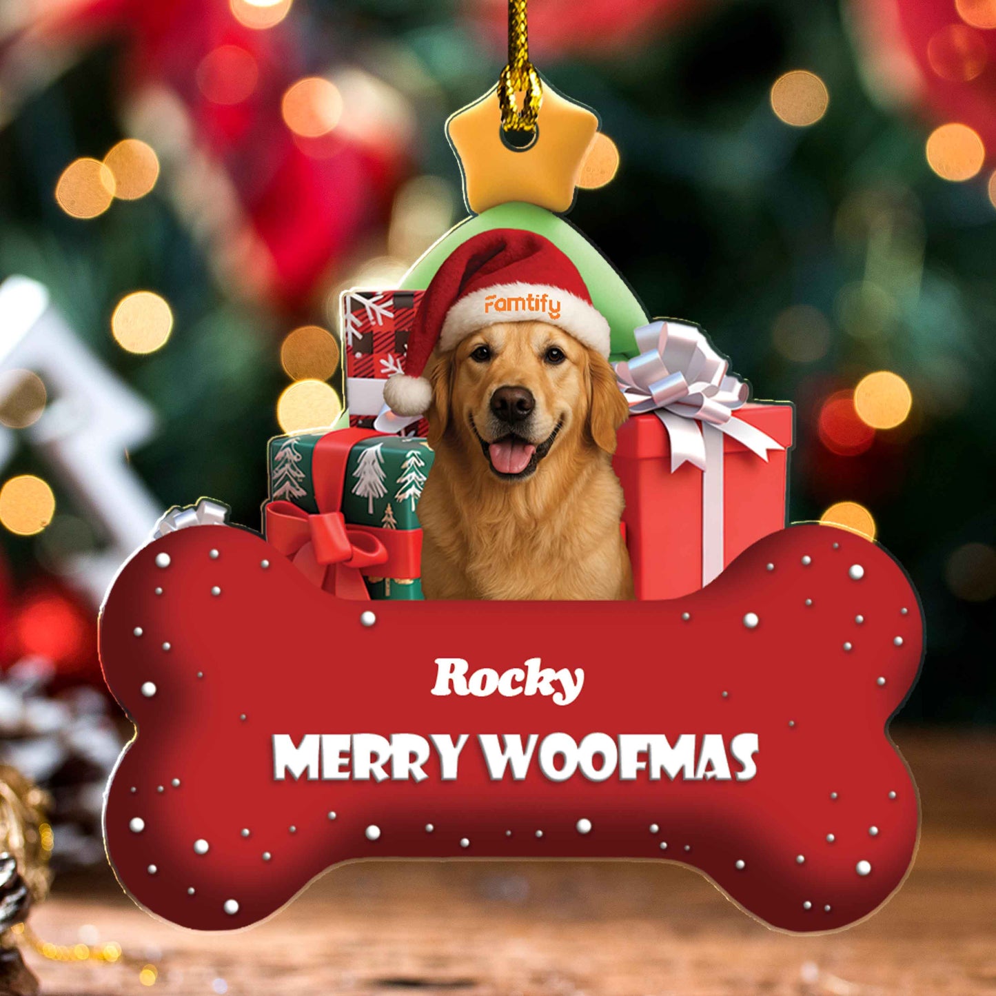 Merry Woofmas – Personalized Dog Acrylic Ornament