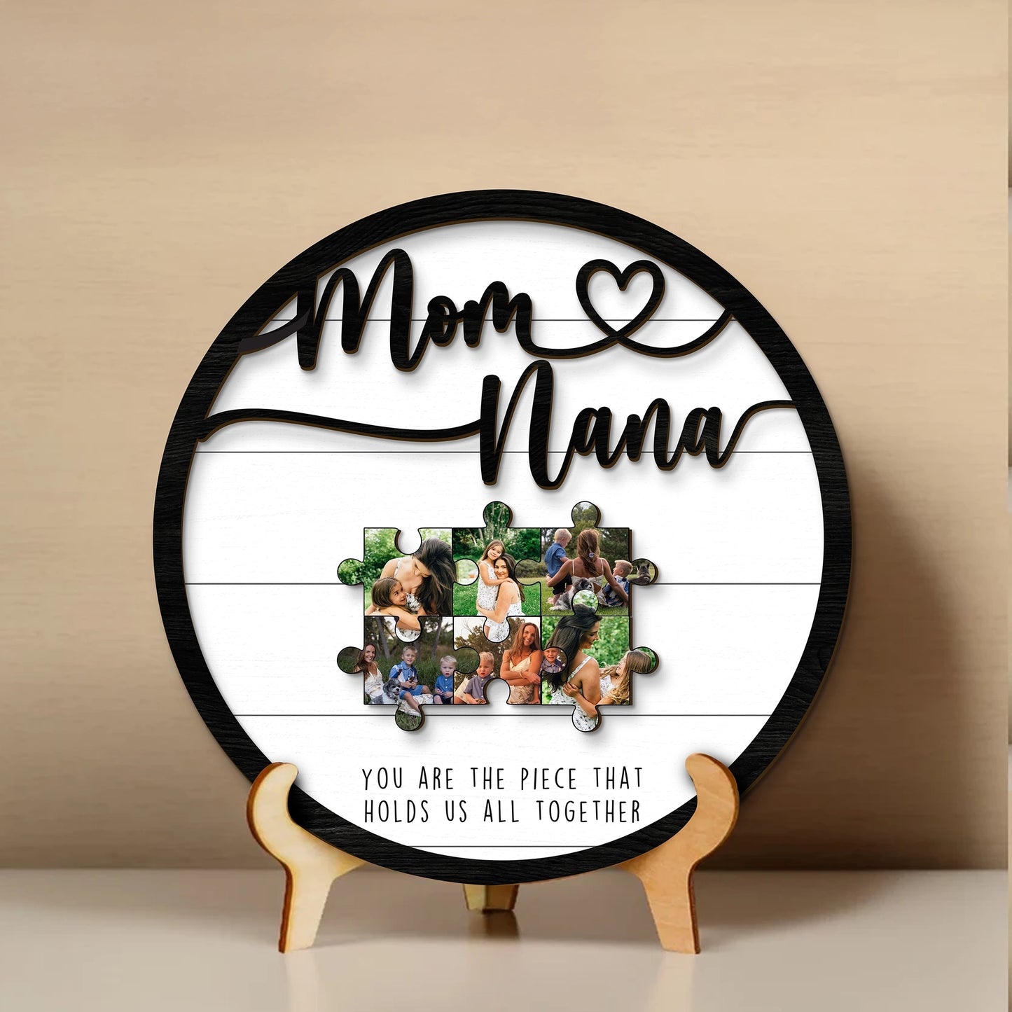 Personalized Circle Mom Sign – You Are the Heart of Our Family