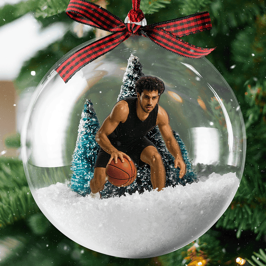 Personalized Basketball Player Christmas Bauble Ornament