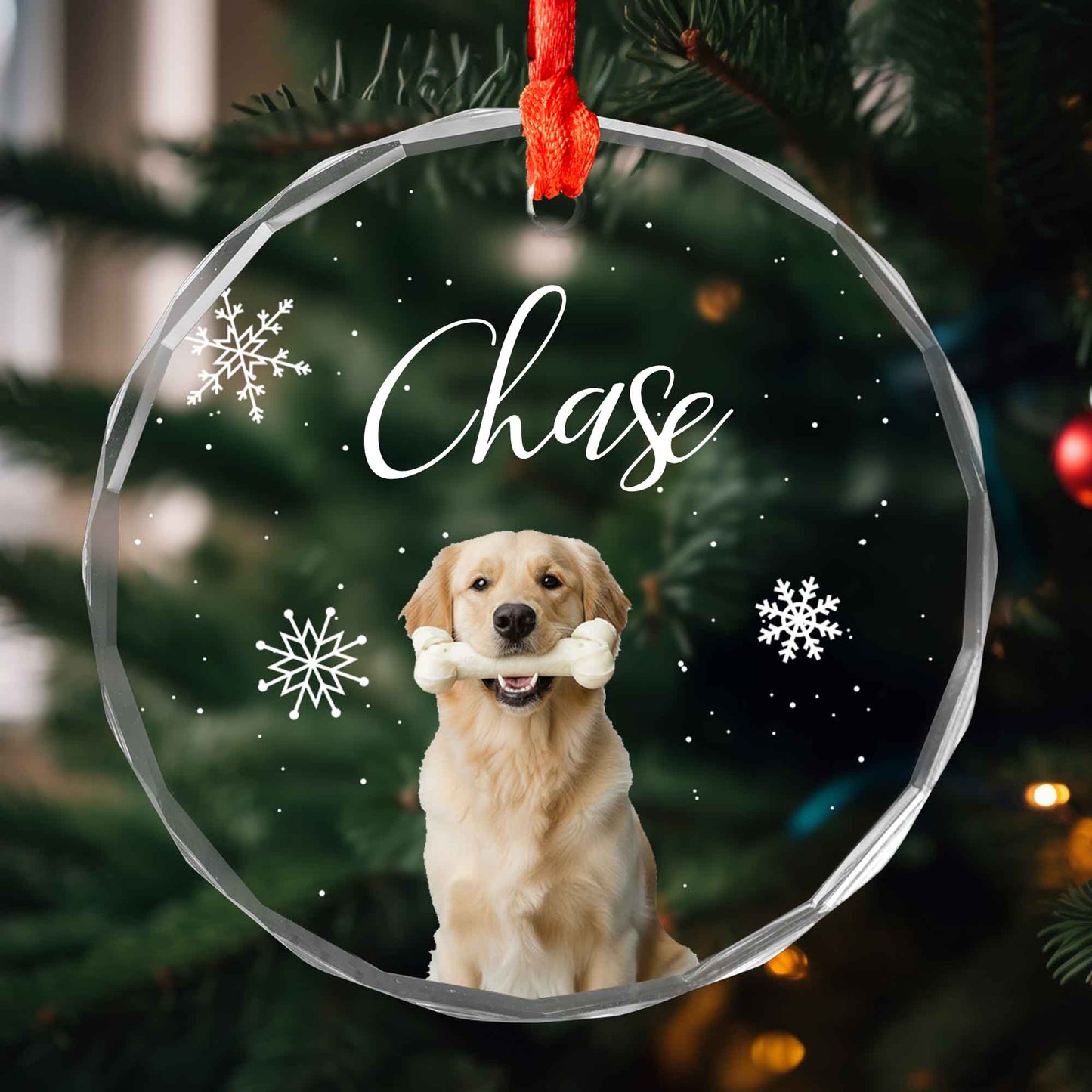 Personalized Christmas Glass Ornament For Pet Lovers