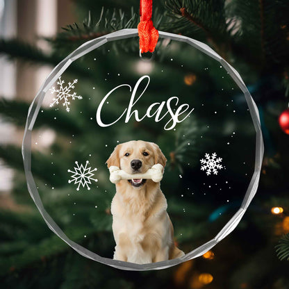 Personalized Christmas Glass Ornament For Pet Lovers