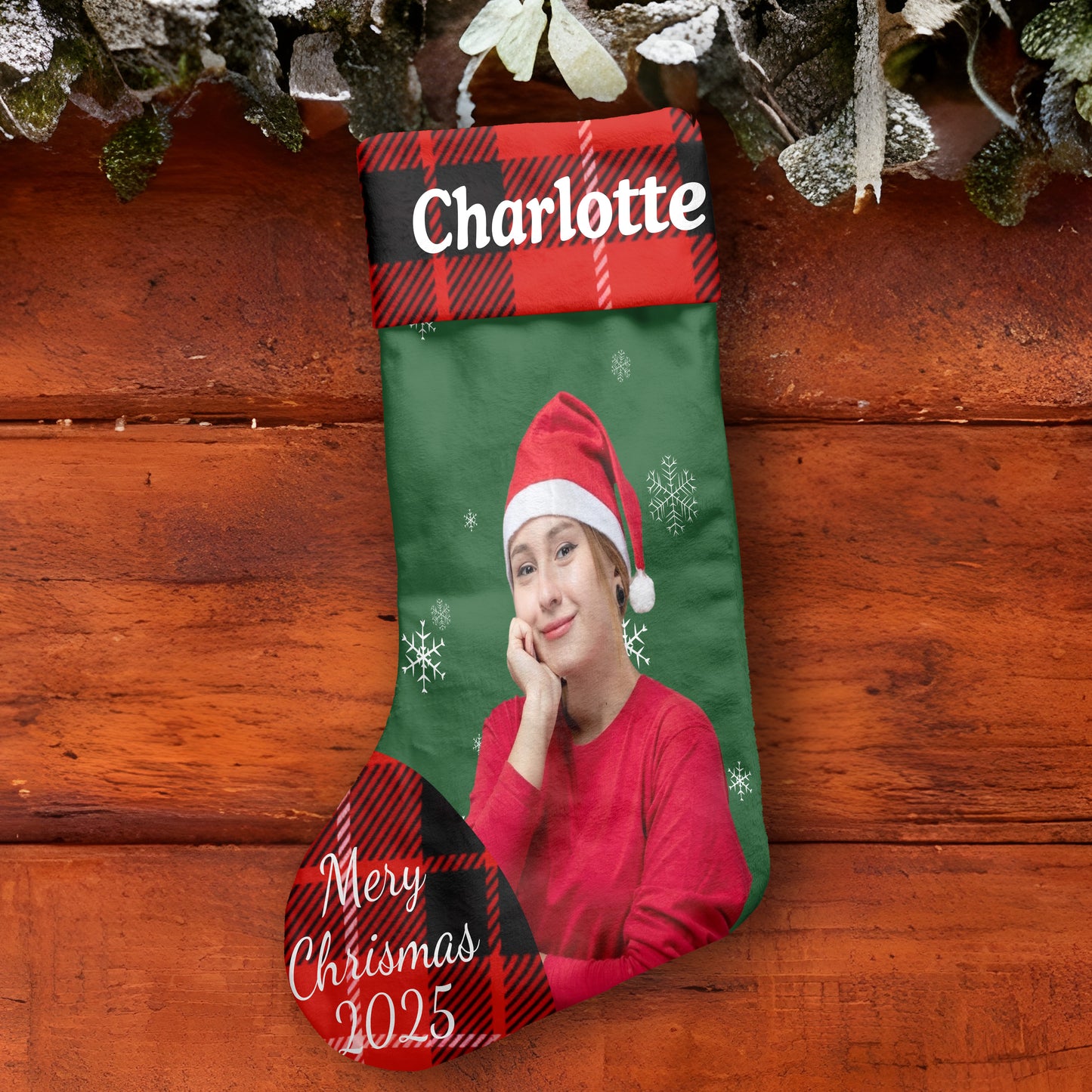 Personalized Family Photo Merry Christmas Stocking
