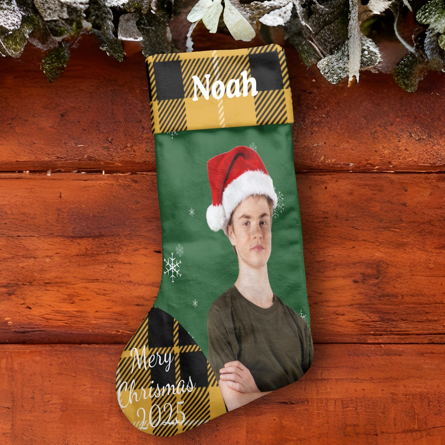 Personalized Family Photo Merry Christmas Stocking