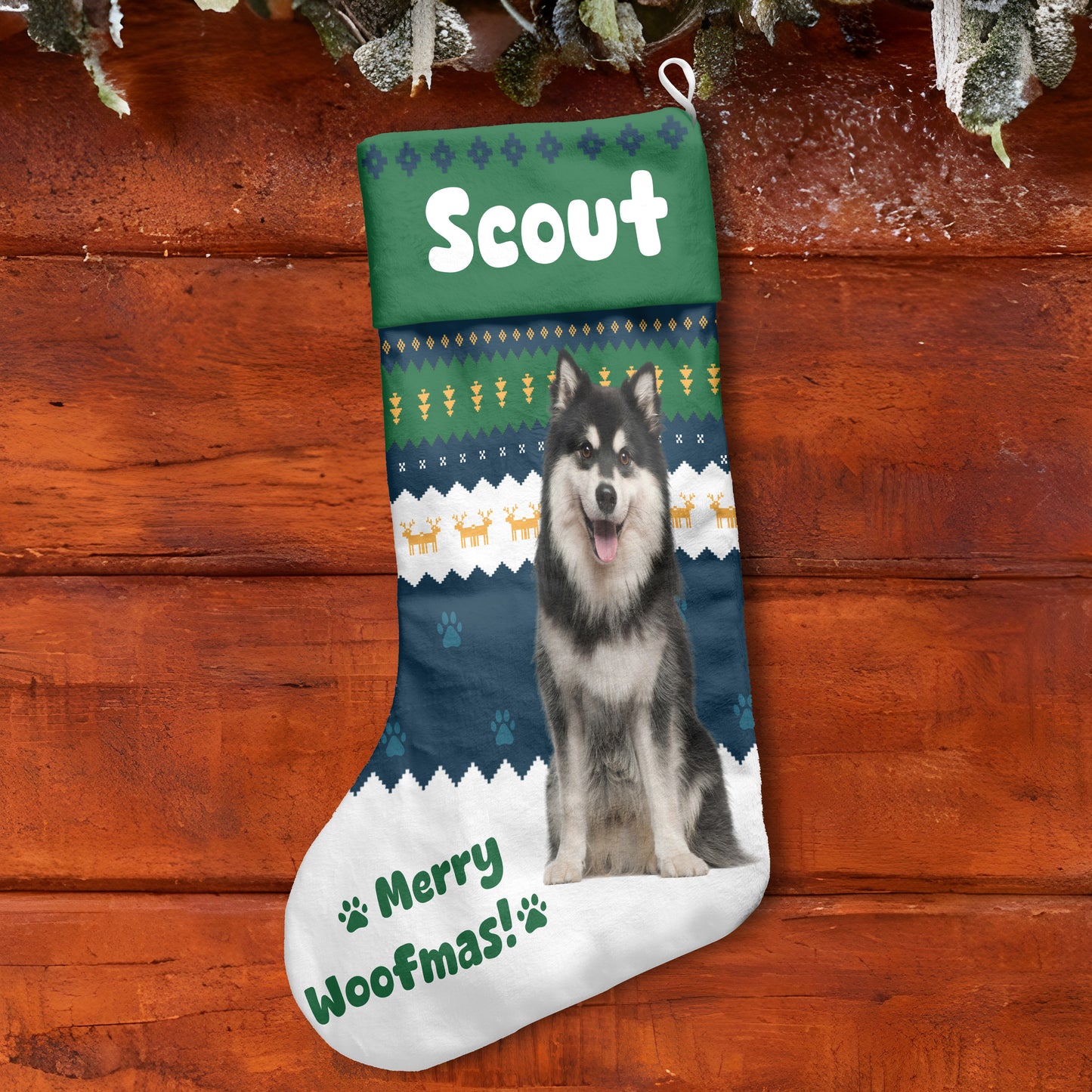Personalized Pet Photo Merry Christmas Stocking