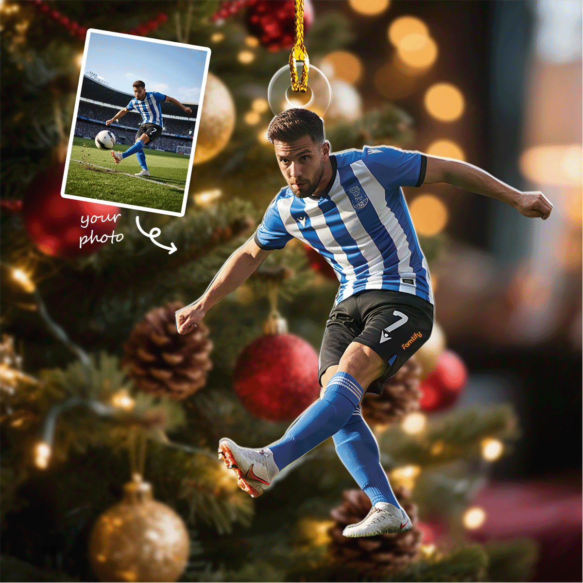 Personalized Photo Acrylic Ornament For Football Players