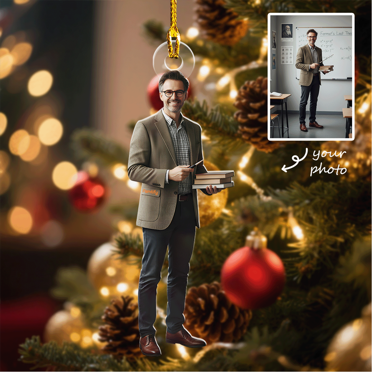 Personalized Photo Acrylic Ornament For Teachers