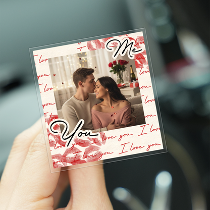 Our Little Polaroid Memory – Memory Keepsake Car Gift for Couples – Personalized Polaroid Photo Acrylic Car Clip
