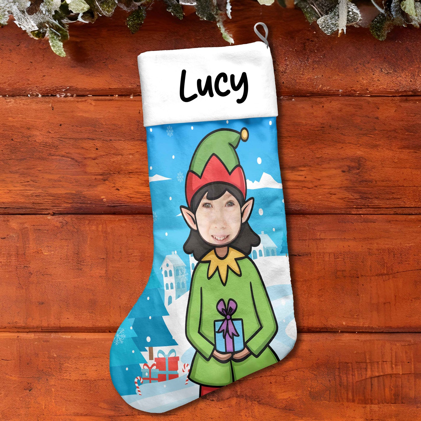 Personalized Christmas Character Face Cutout Stocking