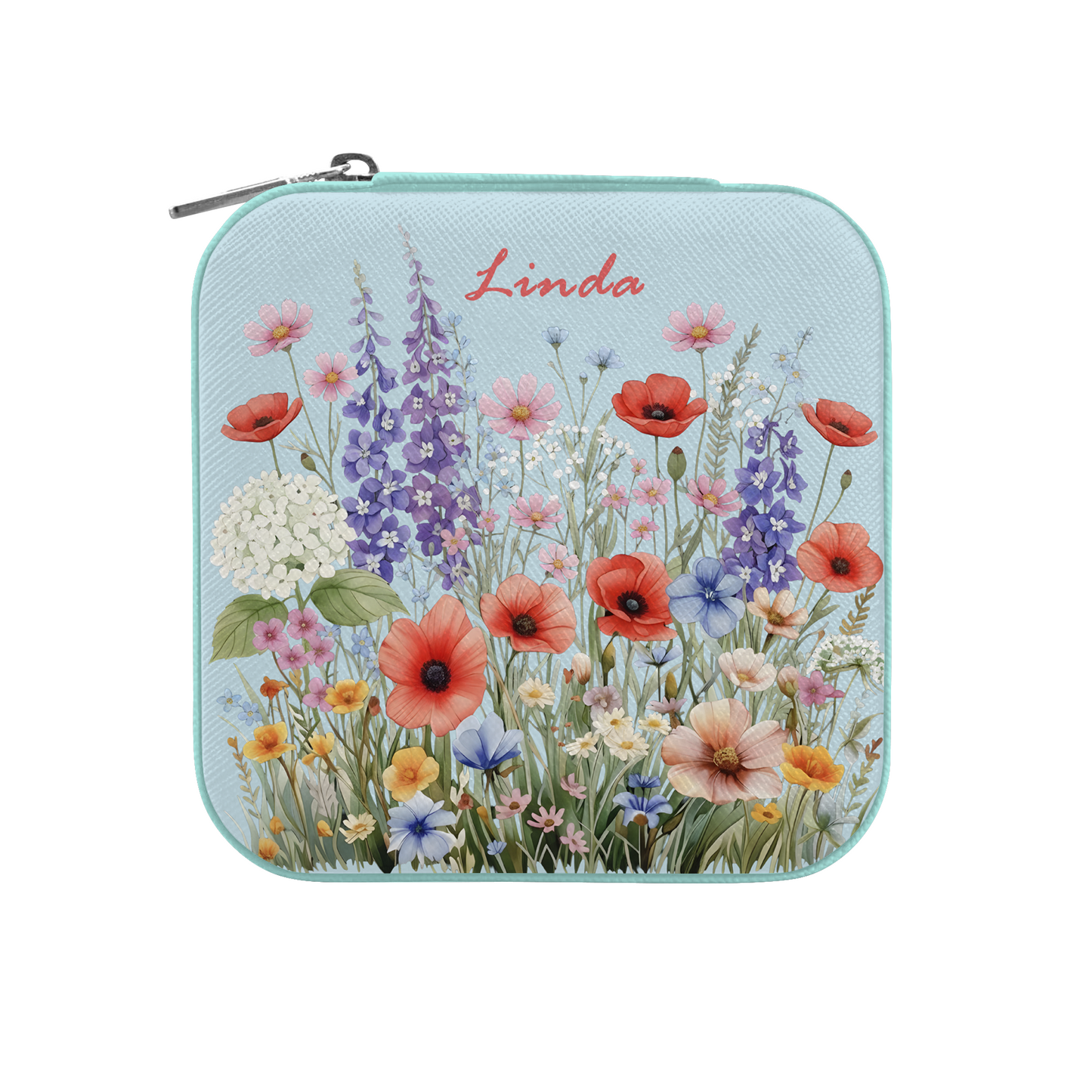 Custom Name Floral Jewelry Travel Box | Meaningful Gift for Her