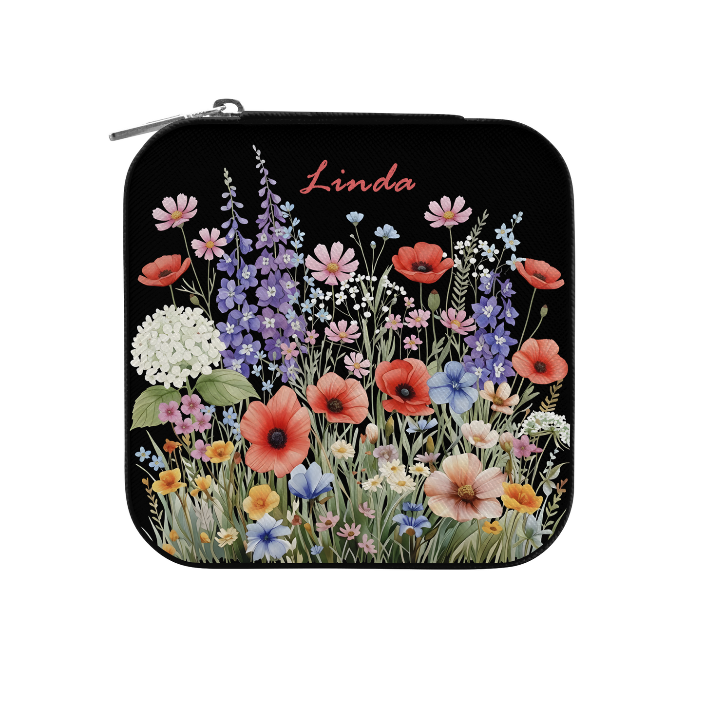 Custom Name Floral Jewelry Travel Box | Meaningful Gift for Her