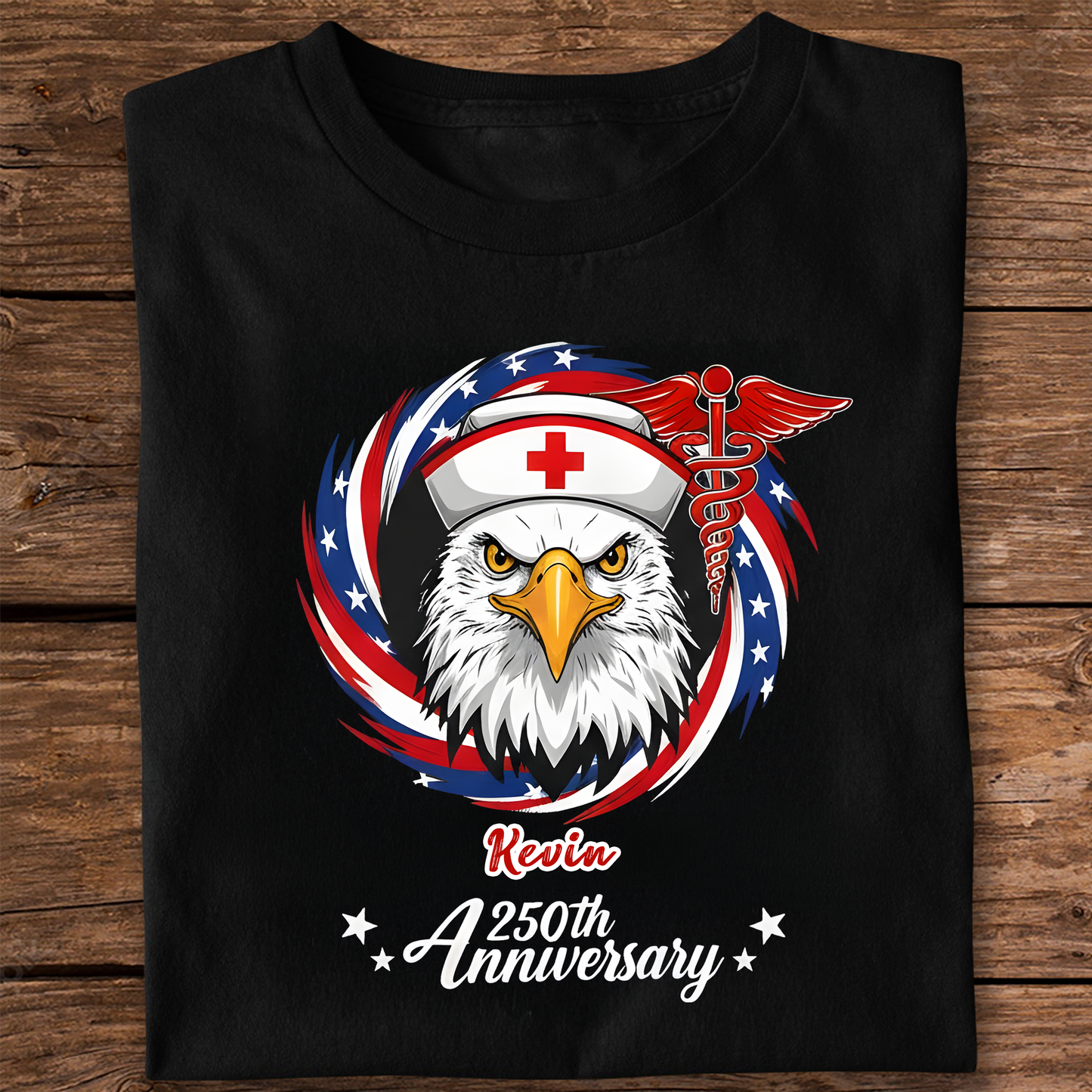 Personalized Name Proud American Nurse 250th Anniversary Shirt