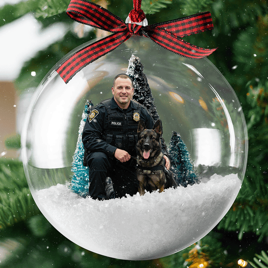 Policeman Personalized Christmas Bauble Ornament