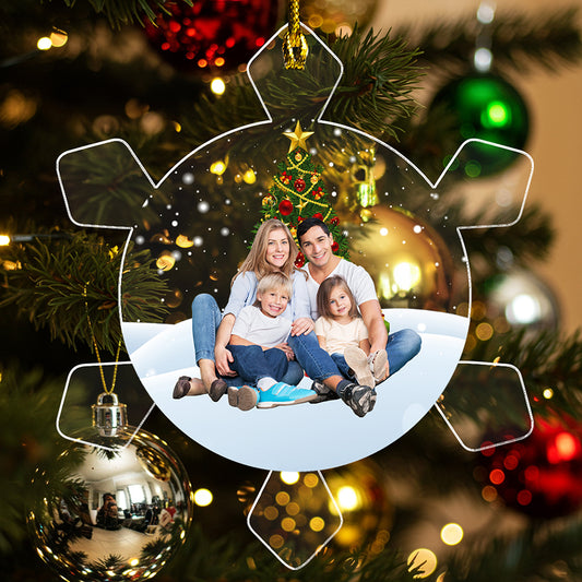 Snowflakes Photo Ornament – Custom Acrylic Christmas Gift for Family & Friends