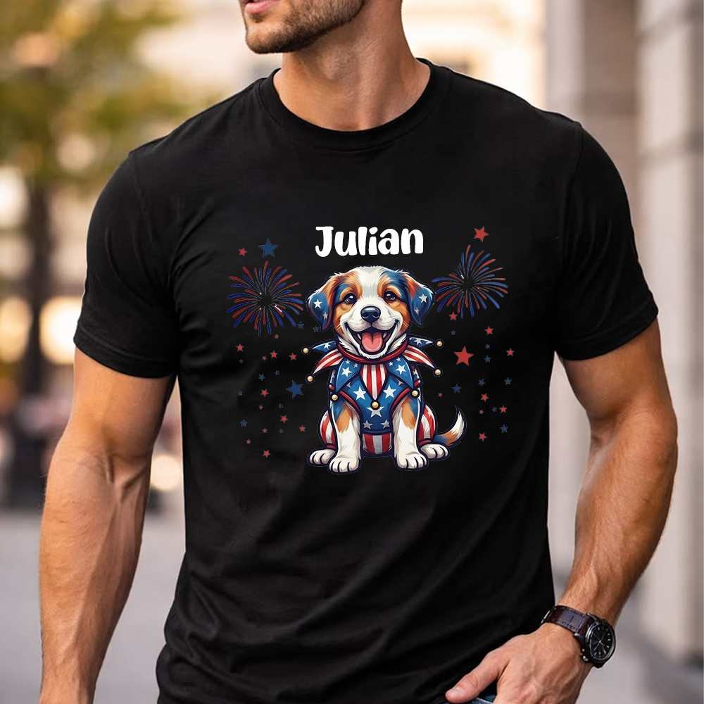 Red White Woof Personalized Shirt Gift For Dog Lover