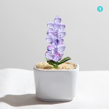 Personalized Grape Hyacinth Glass Pot – Ocean Floral Planter Gift