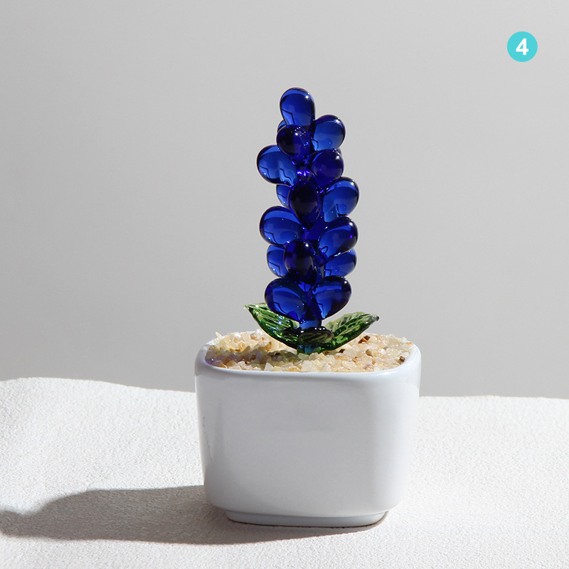 Personalized Grape Hyacinth Glass Pot – Ocean Floral Planter Gift