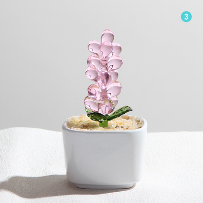 Personalized Grape Hyacinth Glass Pot – Ocean Floral Planter Gift