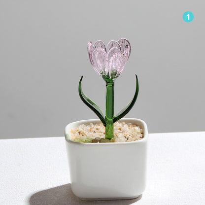 Aquatic Flower Glass Pot - Personalized Ocean Floral Planter Gift