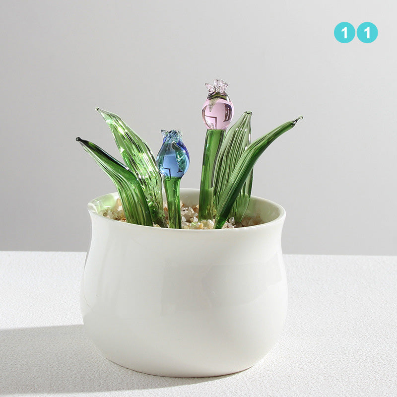 Personalized Hyacinth Glass Pot – Ocean Floral Planter Gift