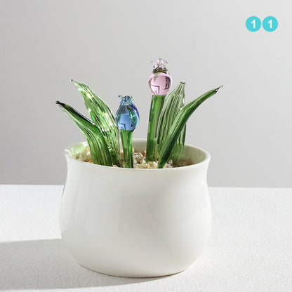 Personalized Hyacinth Glass Pot – Ocean Floral Planter Gift