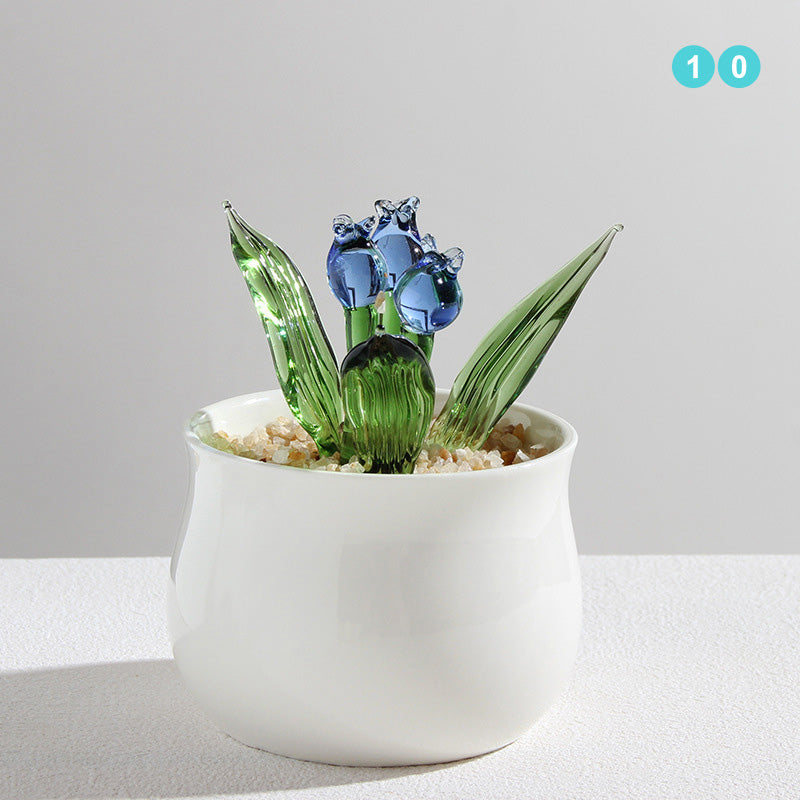 Personalized Hyacinth Glass Pot – Ocean Floral Planter Gift