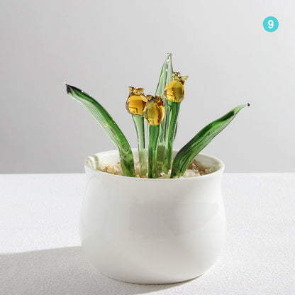 Personalized Hyacinth Glass Pot – Ocean Floral Planter Gift