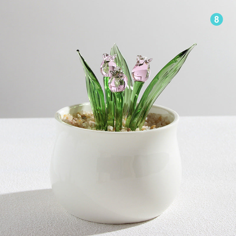 Personalized Hyacinth Glass Pot – Ocean Floral Planter Gift