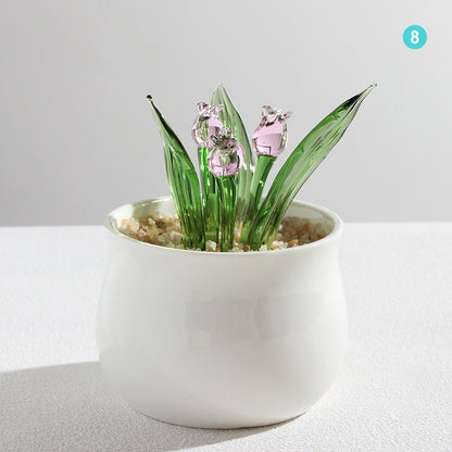 Personalized Hyacinth Glass Pot – Ocean Floral Planter Gift
